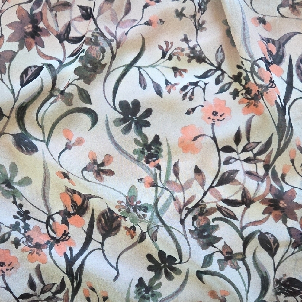 Reiss Cream 'Sadie' Floral Print Semi-Sheer Mini Dress - Size 10 - Picture 4 of 10